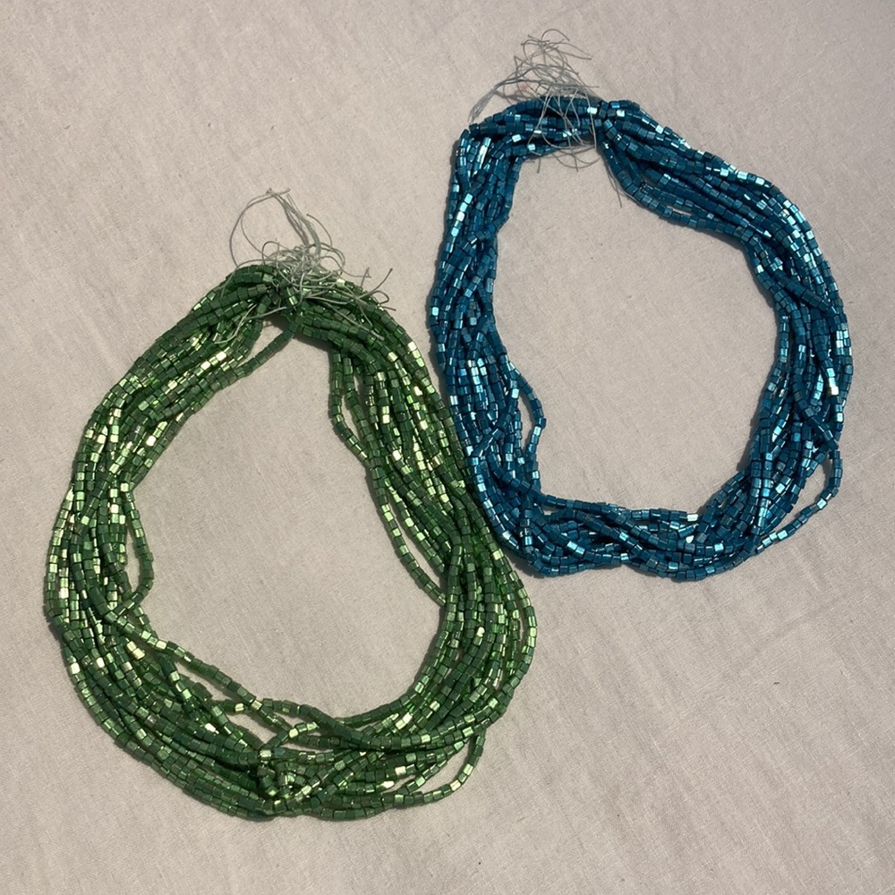 NWOT, 11 strands of glass square beads for jewelry